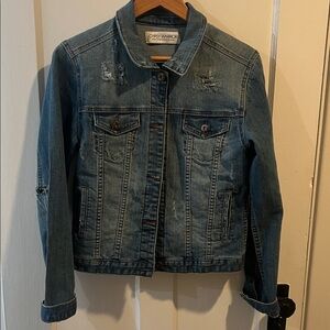 Patched Blue Denim Jacket - M
